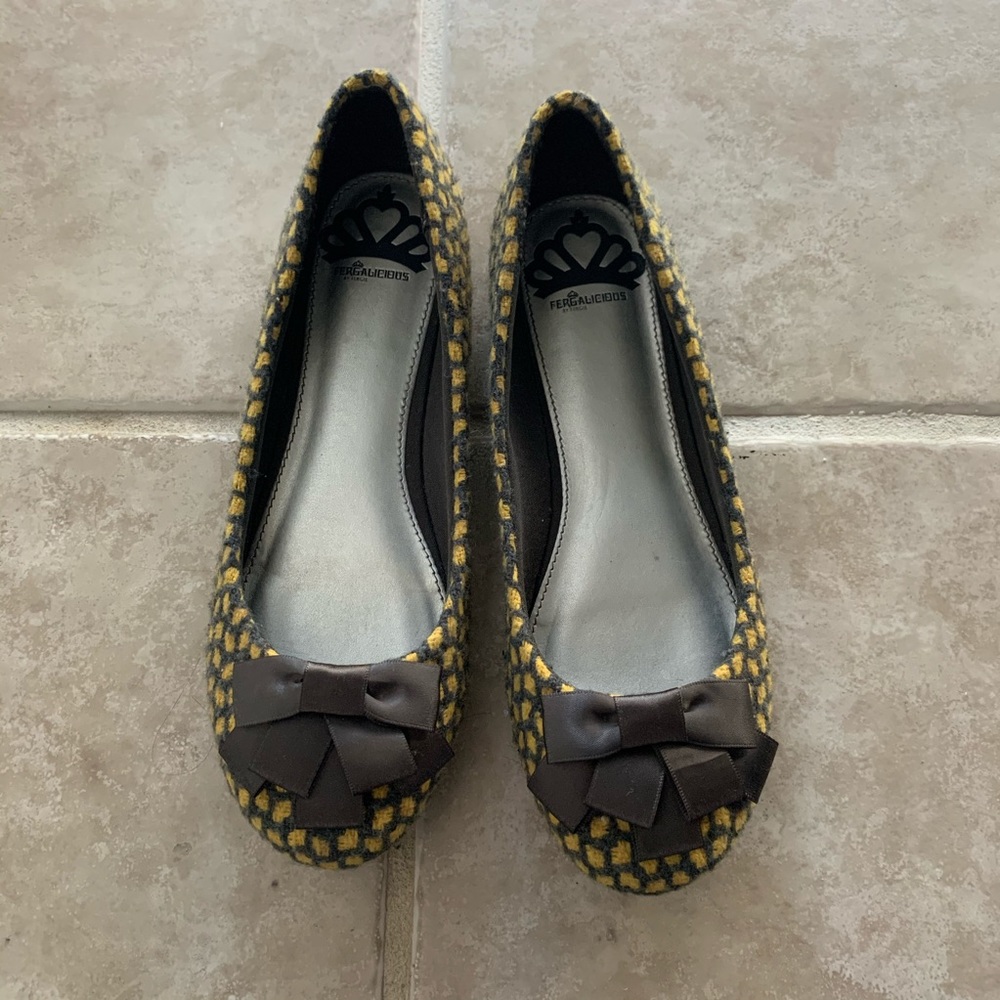 Mustard and grey Fergalicious flats